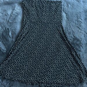 Ann Taylor Black and White Polka Dot built in bra tube top Mini Dress